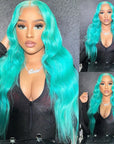 Mint Green 13x4 Invisible Lace Full Frontal Wig | Natural Pre-plucked Hairline