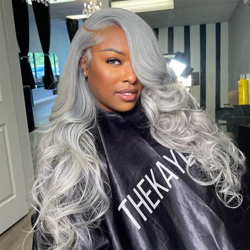 Silver | 13x4 Invisible Lace Full Frontal Wig | Natural Pre-plucked Hairline