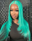 Mint Green 13x4 Invisible Lace Full Frontal Wig | Natural Pre-plucked Hairline