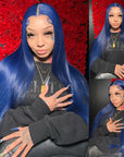 Midnight Blue | 13x4 Invisible Lace Full Frontal Wig | Natural Pre-plucked Hairline