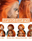 Ginger | 13x4 Invisible Lace Full Frontal Wig | Natural Pre-plucked Hairline